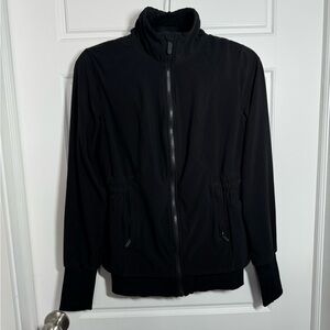 Lululemon Black Zip-Up Jacket Women’s M High Collar Cinched Waist